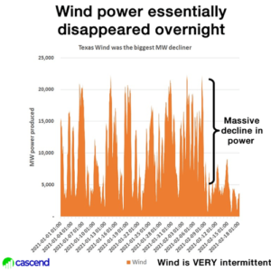 Falen windenergie in Texas in ijzige kou energievoorziening elektriciteitsnet door windmolens windenergie was de oorzaak energie