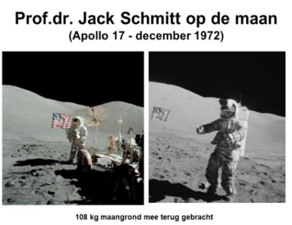 Astronaut prof.dr. Jack Schmitt heeft in 1972 met de Apollo 17 maangrond mee teruggebracht