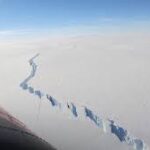 Antarctica scheuren in ijs