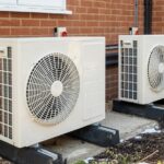Two,Air,Source,Heat,Pumps,Installed,On,The,Exterior,Of