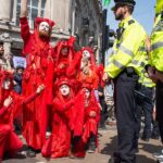London,,Uk,,19th,April,2019.,Performance,Troupe,Red,Brigade,Parade