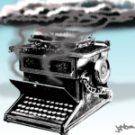 Jo Nova typemachine met wolk